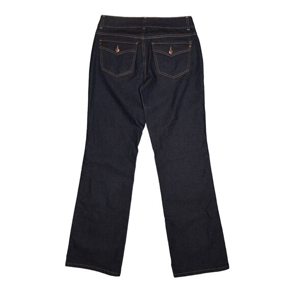 ANNE KLEIN NEW $89 Dark Wash Metropolitan Boot Cut Stretch Denim Jean Size 6 - Picture 2 of 3